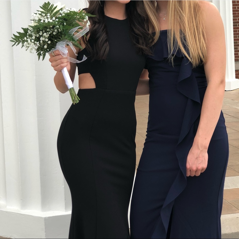 Black cutout prom dress